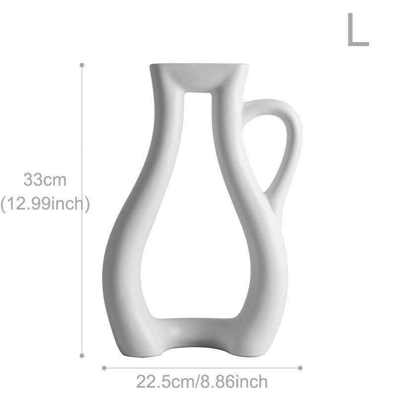 White Ceramic Vases: Teacup, Kettle and Pitcher, view 9