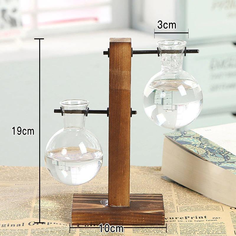 Vertical Wood Stand Propagation Vase, One or Two Bulbs, view 16