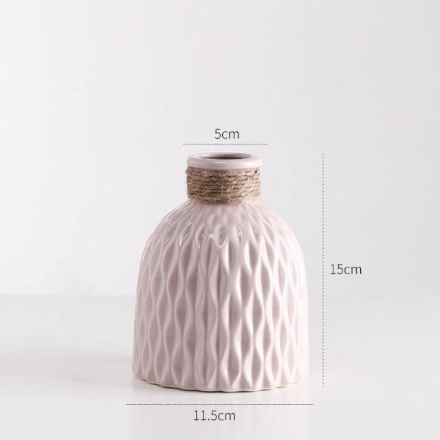Textured Ceramic Vase with Origami Fold Pattern, view 9