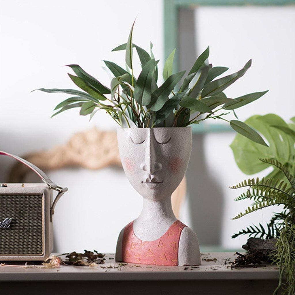 Caricature Face Sculpture Planter, Eight Characters, view 11