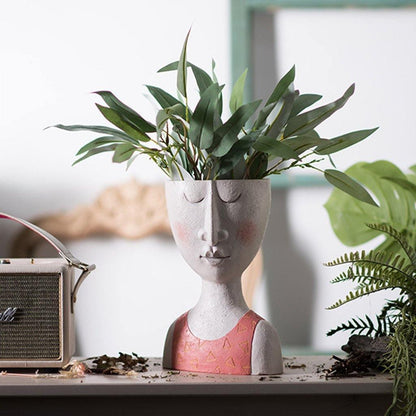Caricature Face Sculpture Planter, Eight Characters, view 11