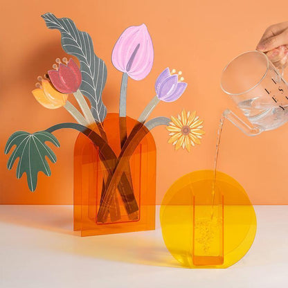 Acrylic Geometric Vase, Circle or Arch, view 6
