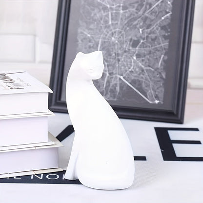 Minimalist Resin Cat Figurine, Two Poses, view 10