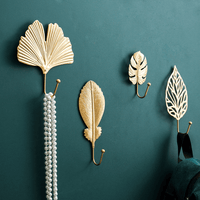Leaf Shaped Metal Wall Hooks in Six Leaf Styles