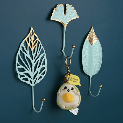 Leaf Shaped Metal Wall Hooks in Six Leaf Styles, view 5