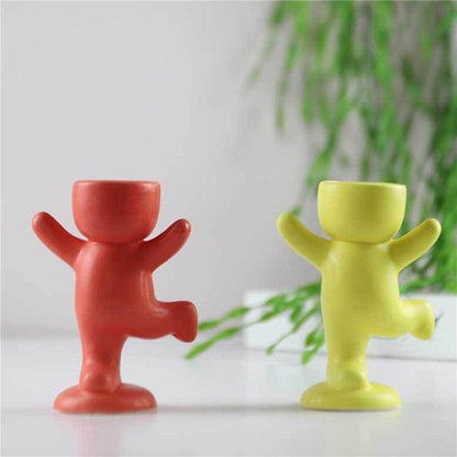 Little Person Ceramic Succulent Planter, Six Poses, view 8