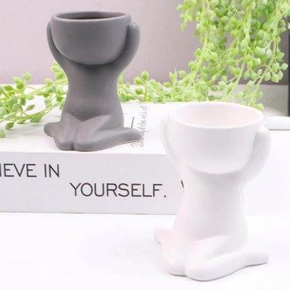 Little Person Ceramic Succulent Planter, Six Poses, view 5