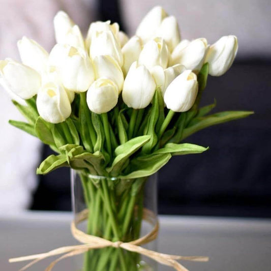 Faux Silk Tulips, Set of 10 Stems