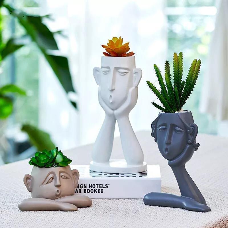 Face Planter Sculpture Trio in Resin with Drainage, view 17
