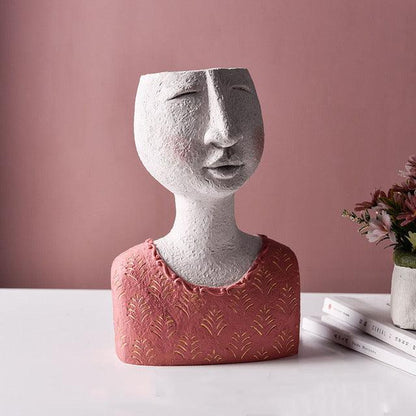 Caricature Face Sculpture Planter, Eight Characters, view 26
