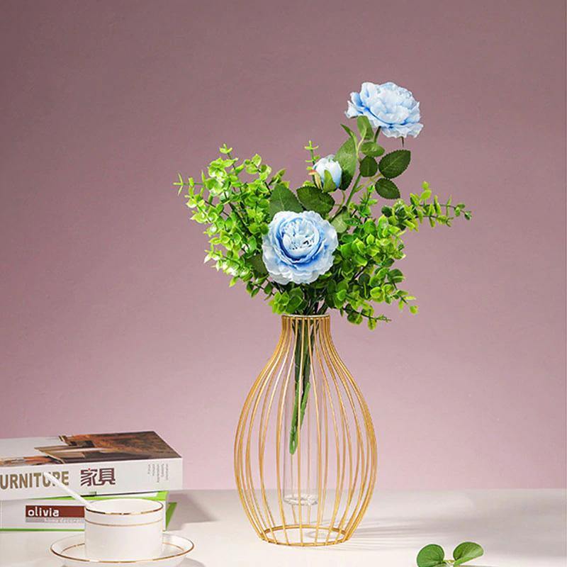 Iron Frame Flower Vase with Removable Glass Tube, view 5