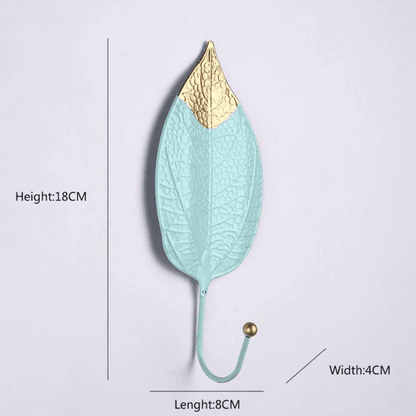 Leaf Shaped Metal Wall Hooks in Six Leaf Styles, view 14