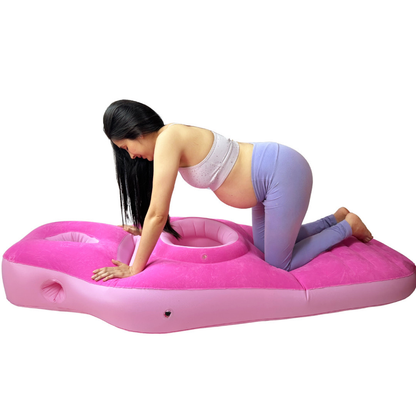 Inflatable Pregnancy Pillow with Belly and Face Holes, view 3
