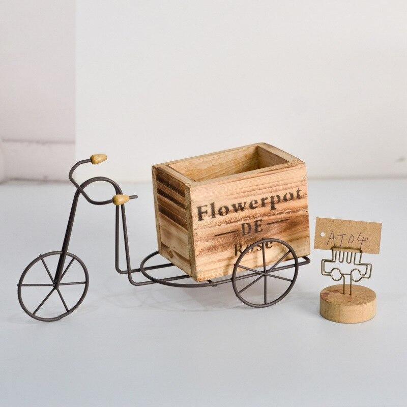 Iron Tricycle Planter Stand with Wooden Crate, view 7