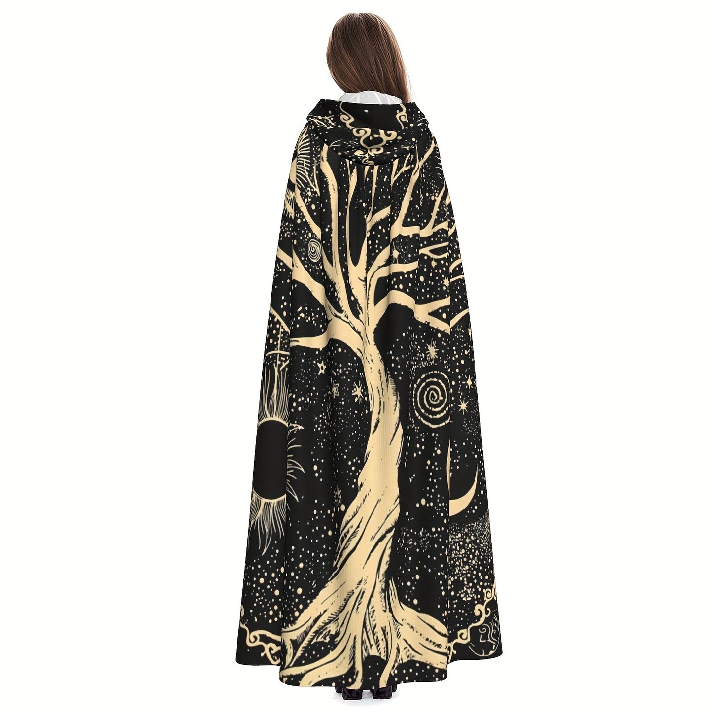 Hooded Tree of Life Celestial Print Cloak, One Size, view 8