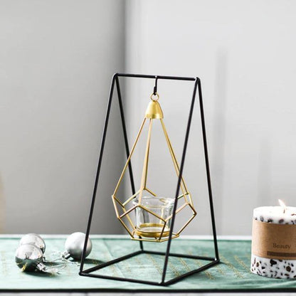 Geometric Iron Hanging Lantern for Tea Lights, view 15