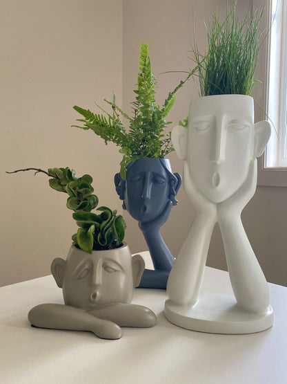 Face Planter Sculpture Trio in Resin with Drainage, view 5