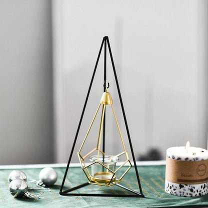 Geometric Iron Hanging Lantern for Tea Lights, view 18