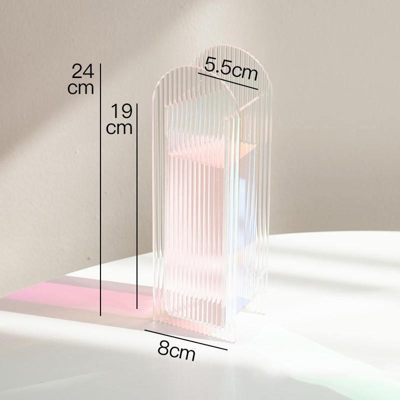 Flat Ribbed Acrylic Vase, Arch or Wavy Shape, view 4