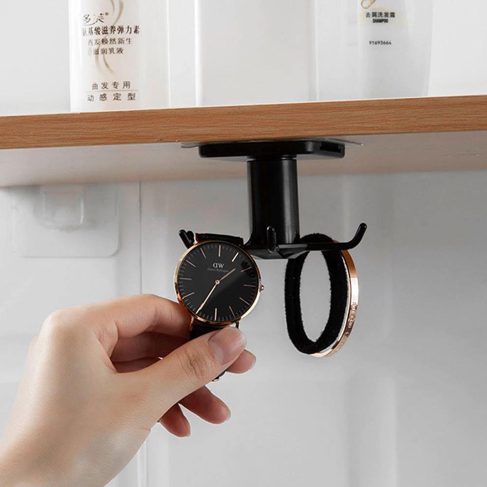 Rotating Under-Cabinet Utensil Rack with 6 Hooks, view 9