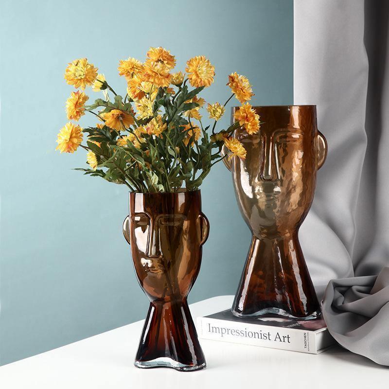 Handblown Glass Face Vase, Small 9.3 in or Large 12.5 in, view 6