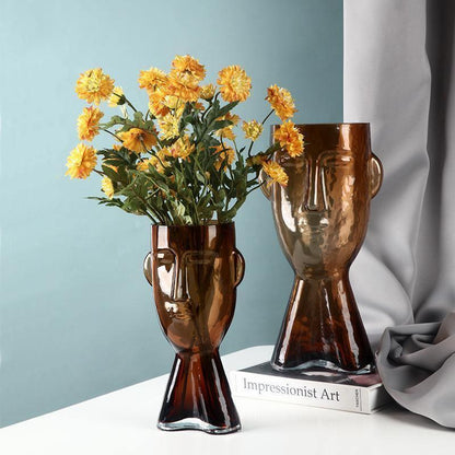 Handblown Glass Face Vase, Small 9.3 in or Large 12.5 in, view 6
