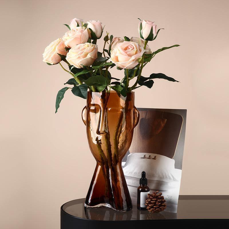 Handblown Glass Face Vase, Small 9.3 in or Large 12.5 in, view 4
