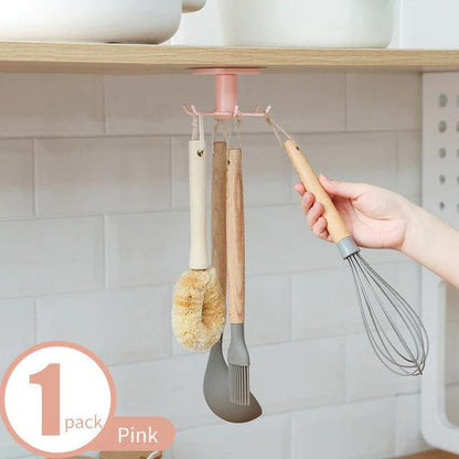 Rotating Under-Cabinet Utensil Rack with 6 Hooks, view 14