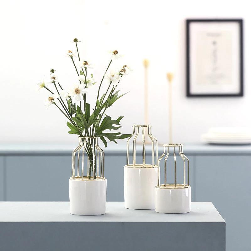 Slim Iron and Ceramic Bud Vase in Three Sizes, view 7