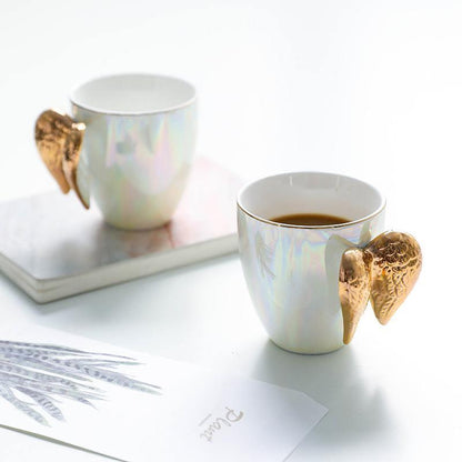 Angel Wing Ceramic Coffee Cup, Single or Set of Two, view 3