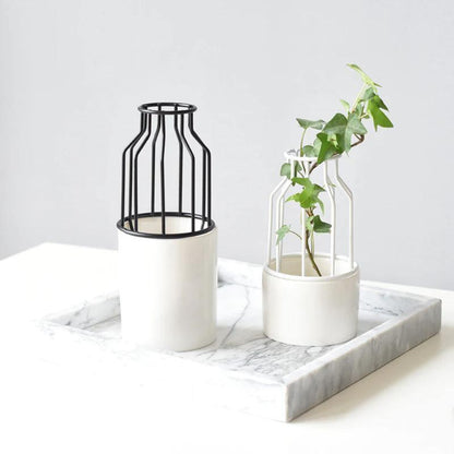 Slim Iron and Ceramic Bud Vase in Three Sizes, view 6