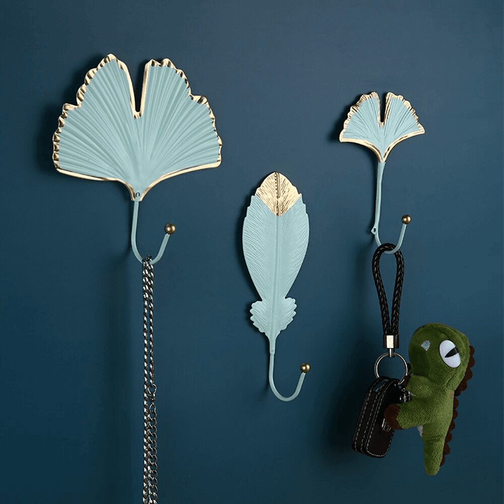 Leaf Shaped Metal Wall Hooks in Six Leaf Styles, view 8