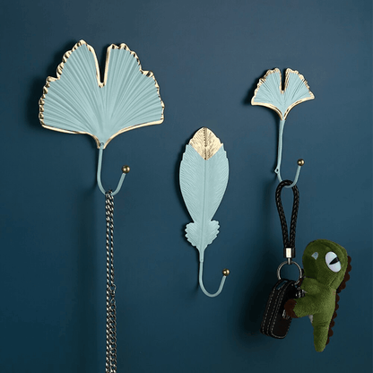 Leaf Shaped Metal Wall Hooks in Six Leaf Styles, view 8
