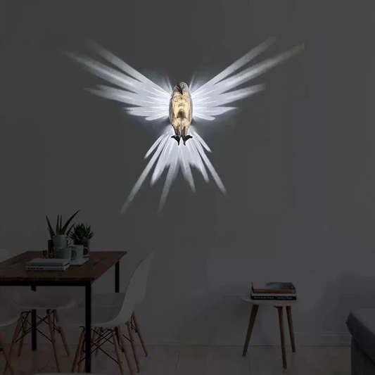 Eagle or Owl Wall Lamp, Battery Powered, No Wiring, view 2
