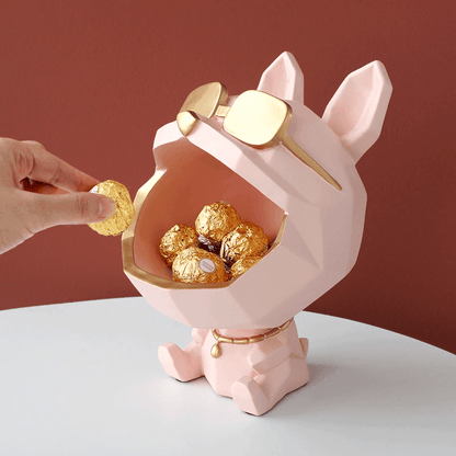 Resin Dog Catchall Dish with Gold Sunglasses, view 2