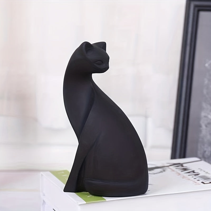 Minimalist Resin Cat Figurine, Two Poses, view 7