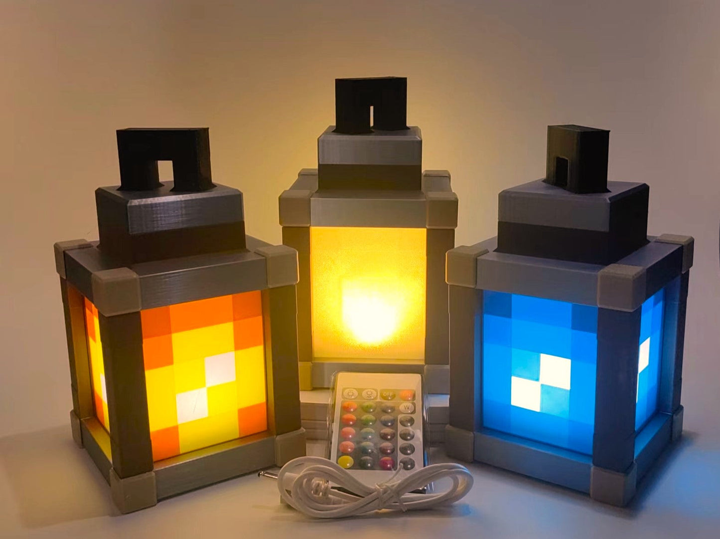 Pixel Block LED Night Light, Orange, Blue, or RGB, view 3