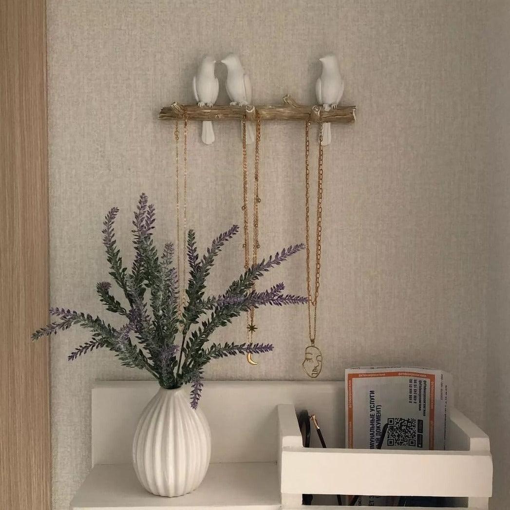 Perched Birds Wall Hook Rack in Cast Resin, view 10