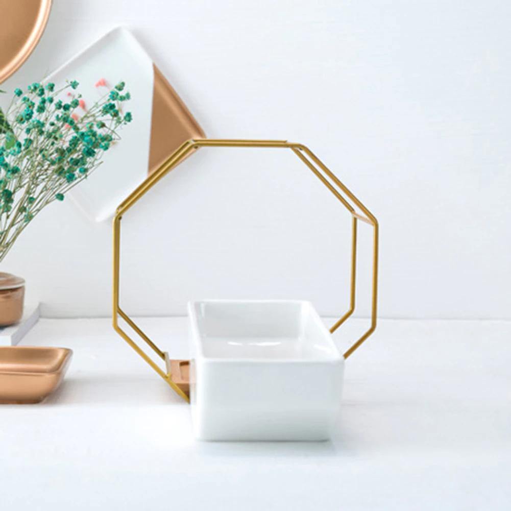 Ceramic Wall Planter with Iron Frame and Bamboo Tray, view 24