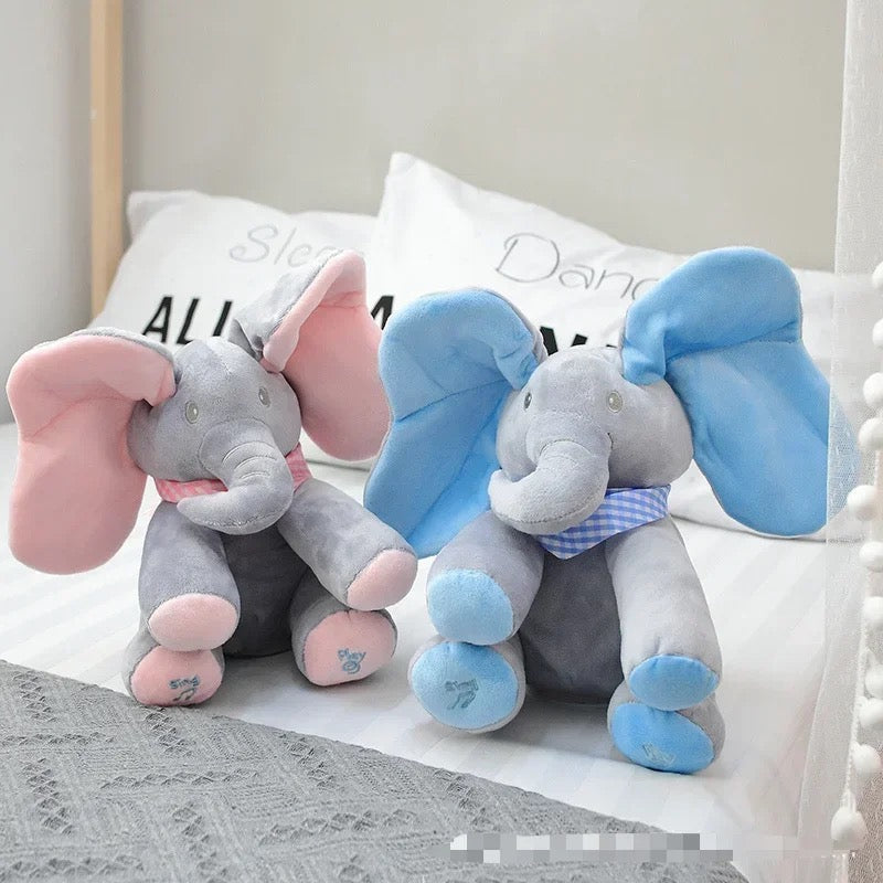 Peek a Boo Plush Elephant Toy with Moving Ears, view 3