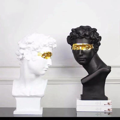 David Bust Statue with Gold Accent, White or Black, view 9