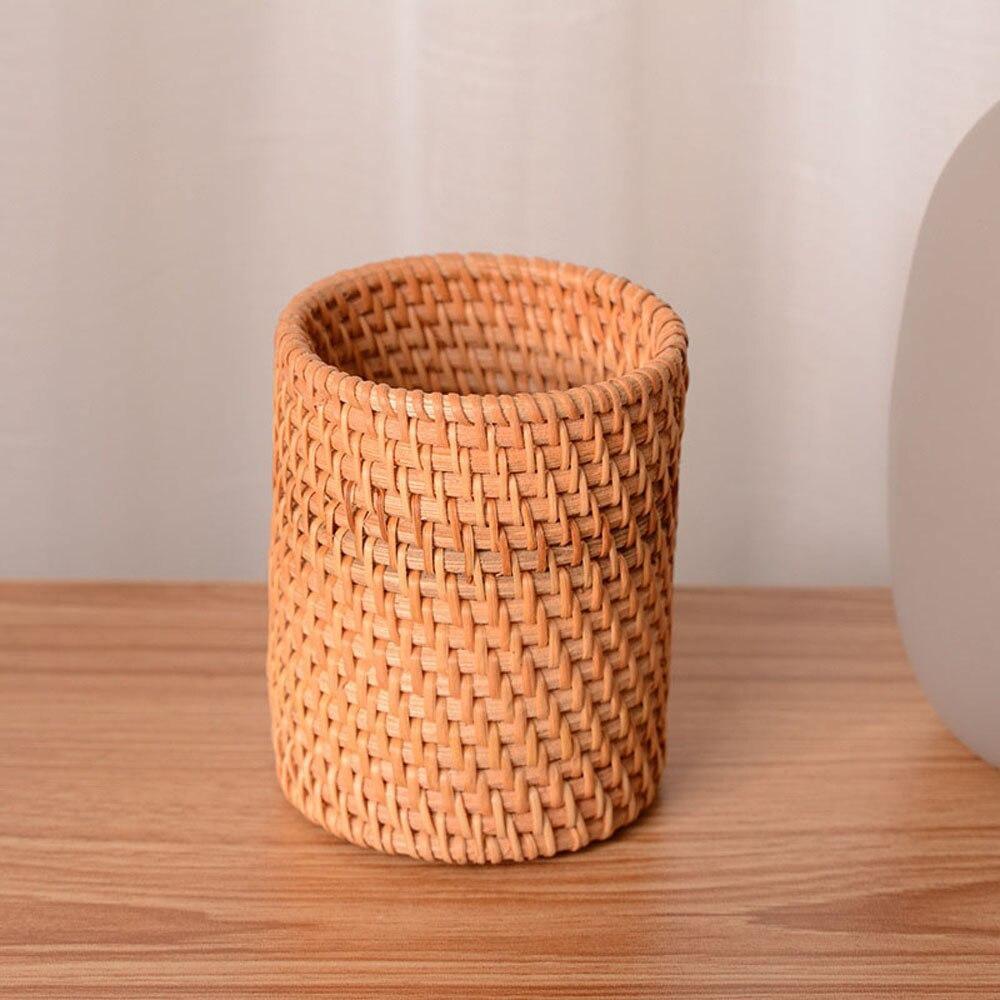Small Hand Woven Rattan Storage Basket for Desks, view 14