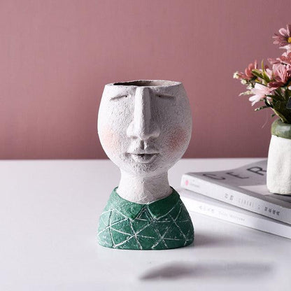 Caricature Face Sculpture Planter, Eight Characters, view 21