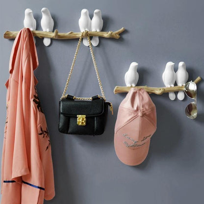 Perched Birds Wall Hook Rack in Cast Resin, view 20