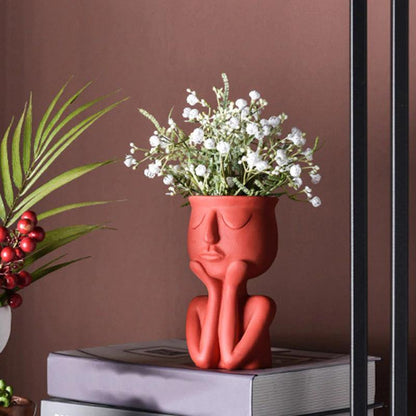 Ceramic Face Planter with Resting Hands, Four Colors, view 9