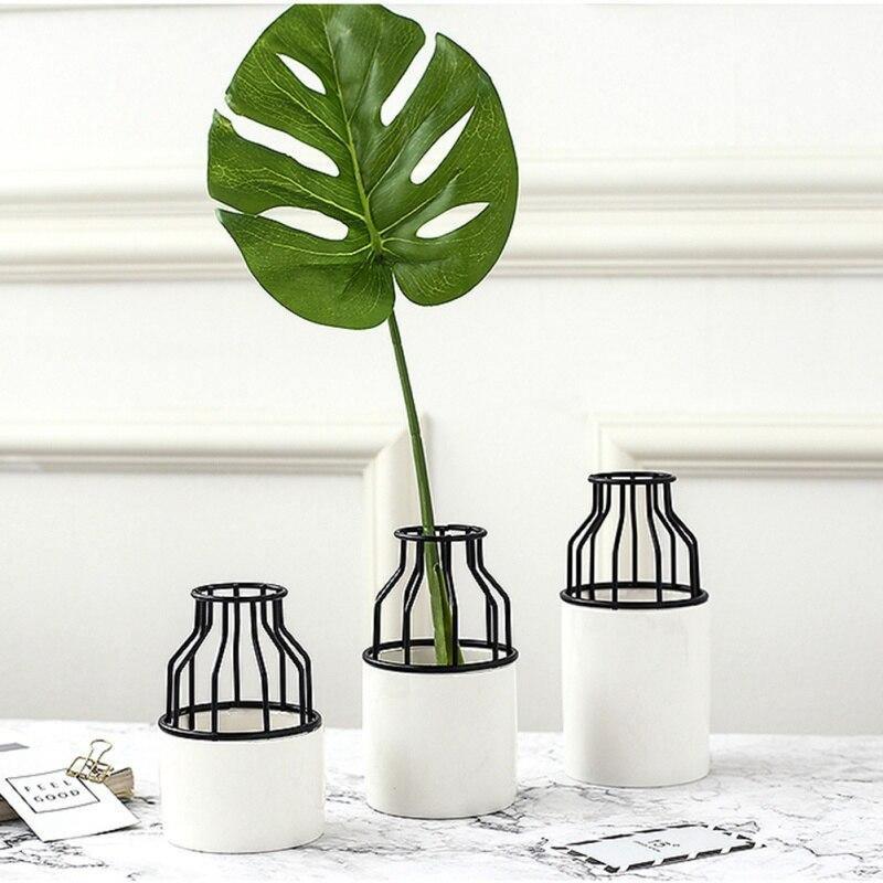 Slim Iron and Ceramic Bud Vase in Three Sizes, view 3