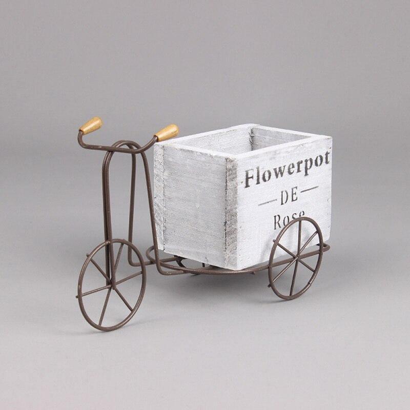 Iron Tricycle Planter Stand with Wooden Crate, view 5