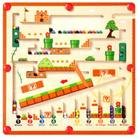 Wooden Magnetic Maze Board for Colors and Counting
