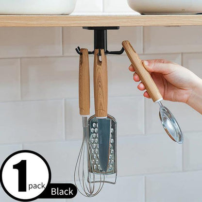 Rotating Under-Cabinet Utensil Rack with 6 Hooks, view 8