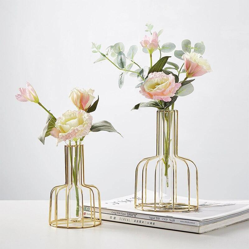 Test Tube Bud Vase with Iron Wire Stand, view 5